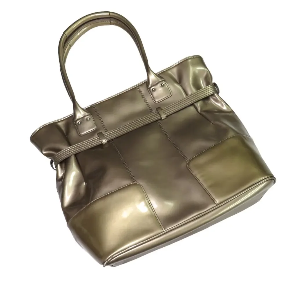 Y2k Vintage Calvin Klein Large Metallic Gold Shoulder Bag Rectangle